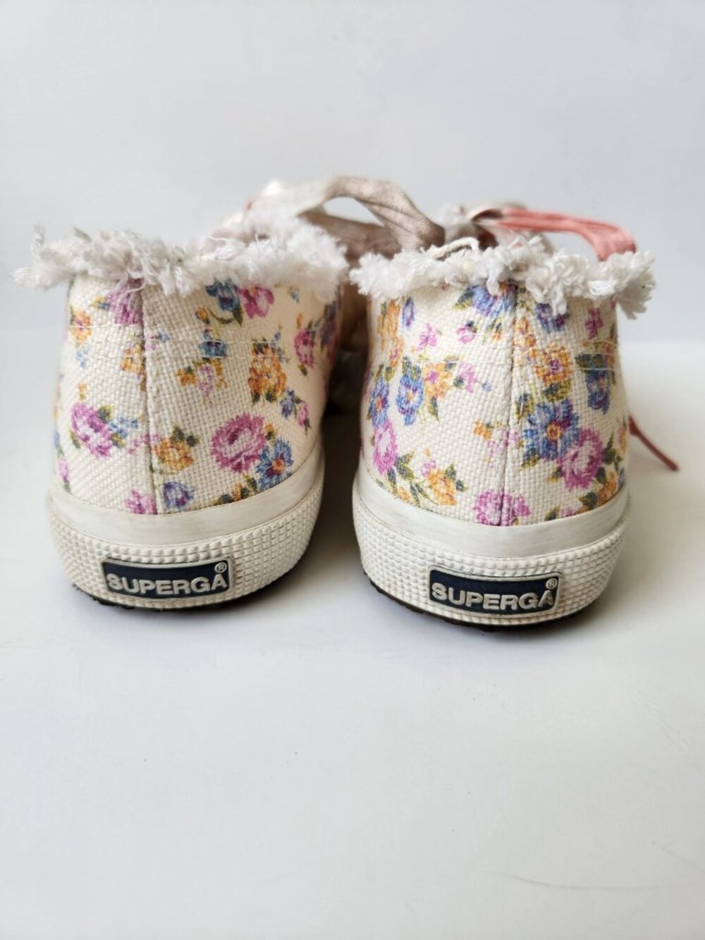 Superga x LoveShackFancy 2750 Flower Fringe Sneakers Coquette Romantic Whimsical - Picture 7 of 16